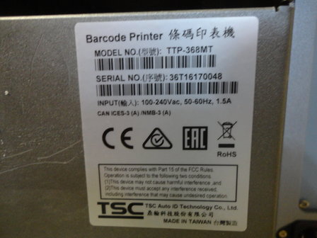 TSC TTP-368MT  Barcode Label Printer USB + Netwerk 300Dpi 