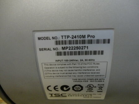 TSC TTP-2410M PRO  Barcode Label Printer USB + Netwerk 203Dpi 