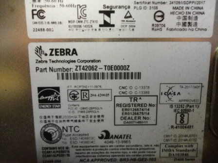 Zebra ZT420 Thermal Transfer Label Printer - 200dpi - Netwerk 