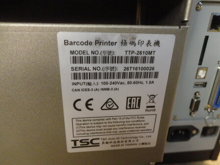 TSC TTP-2610MT  Barcode Label Printer USB + Netwerk 200Dpi * 6 Inch TTP-2610