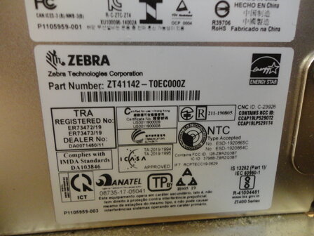 Nieuwe Zebra ZT411 Thermal Label Printer  LAN + USB + Bluetooth  200Dpi