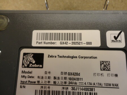 ZEBRA GX420D Label Printer USB Dispenser / Peel Off