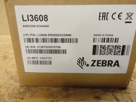 Zebra LI3608 Ultra-Rugged 1D Scanner USB - LI3608-ER20003VZWW - NEW