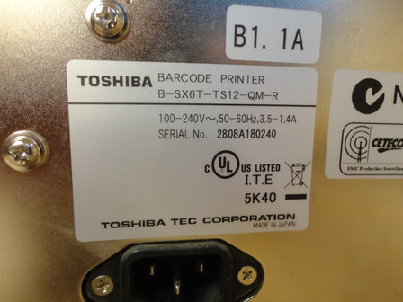 TOSHIBA TEC B-SX6 Thermal Printer met Cutter 300DPI - Zonder printkop