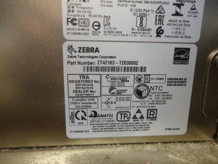 Zebra ZT421 Thermal Transfer Label Printer CUTTER - 300dpi USB &amp; Netwerk 