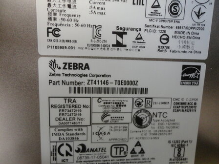Zebra ZT411 Thermal Label Printer  LAN + USB + Bluetooth  600Dpi