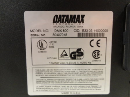 Datamax DMX-800 Thermal Transfer Barcode Label Printer DMX800