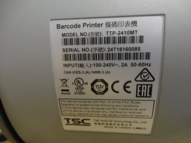 TSC TTP-2410MT  Barcode Label Printer USB + Netwerk 203Dpi 