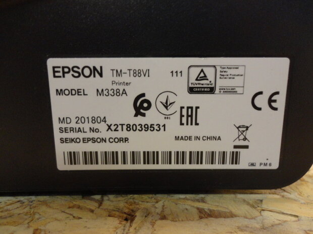 EPSON TM-T88VI Bon Printer - M338A - Zwart - Ethernet & WIFI