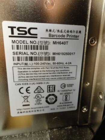 TSC MH640T Thermische Barcode Label Printer USB + Netwerk 600Dpi 