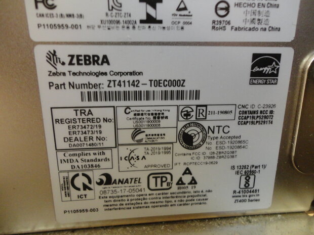 Zebra ZT411 Thermal Label Printer  LAN + USB + Bluetooth  203dpi